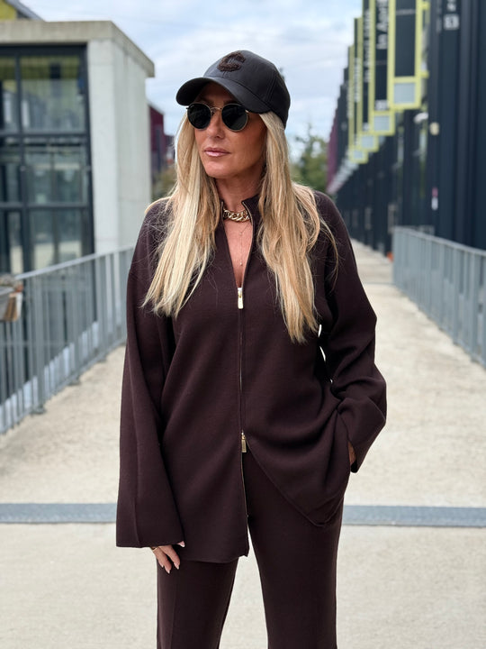 Ensemble maille gilet zip YL8997