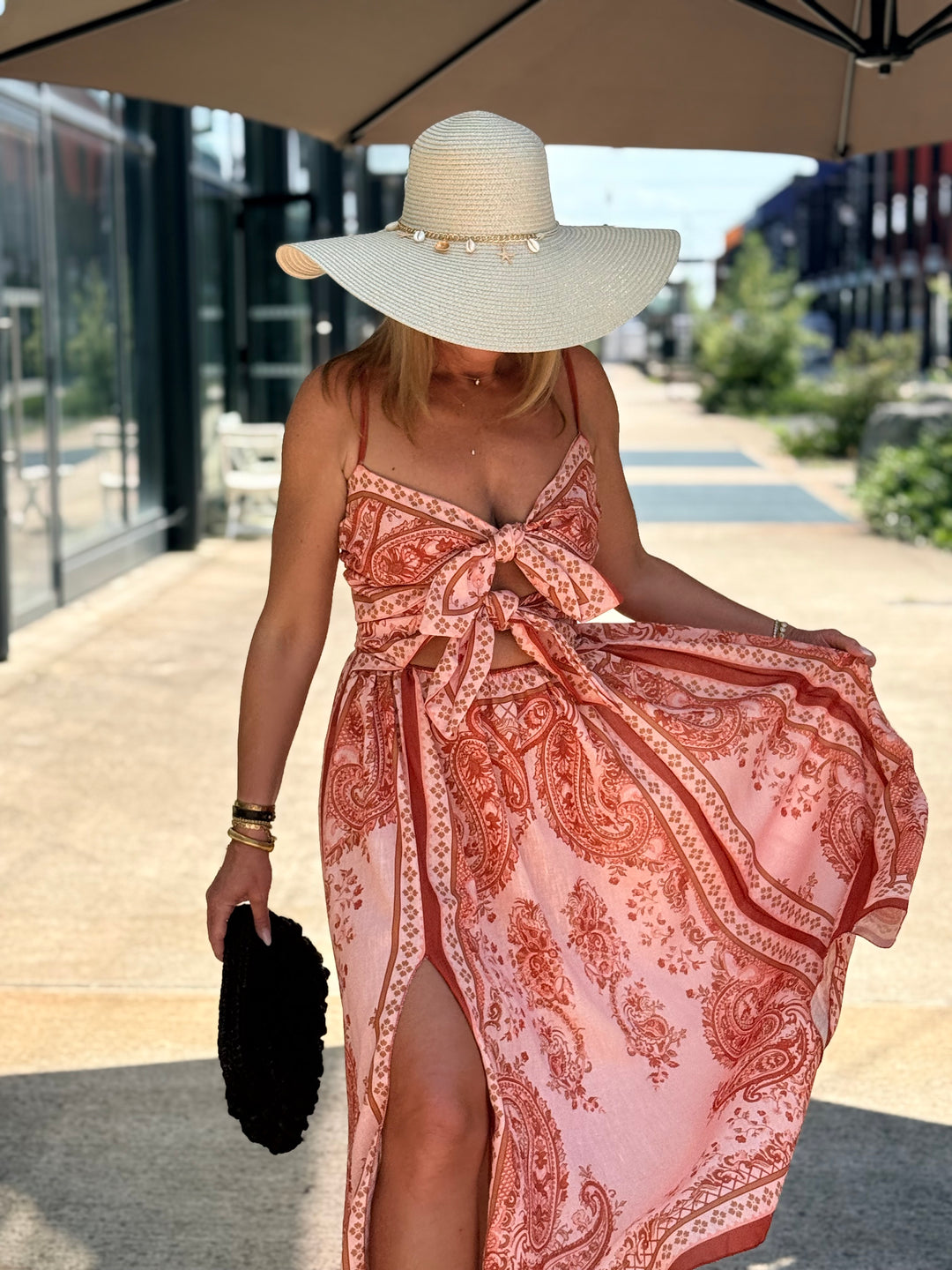 Robe imprimée à noeuds 26012