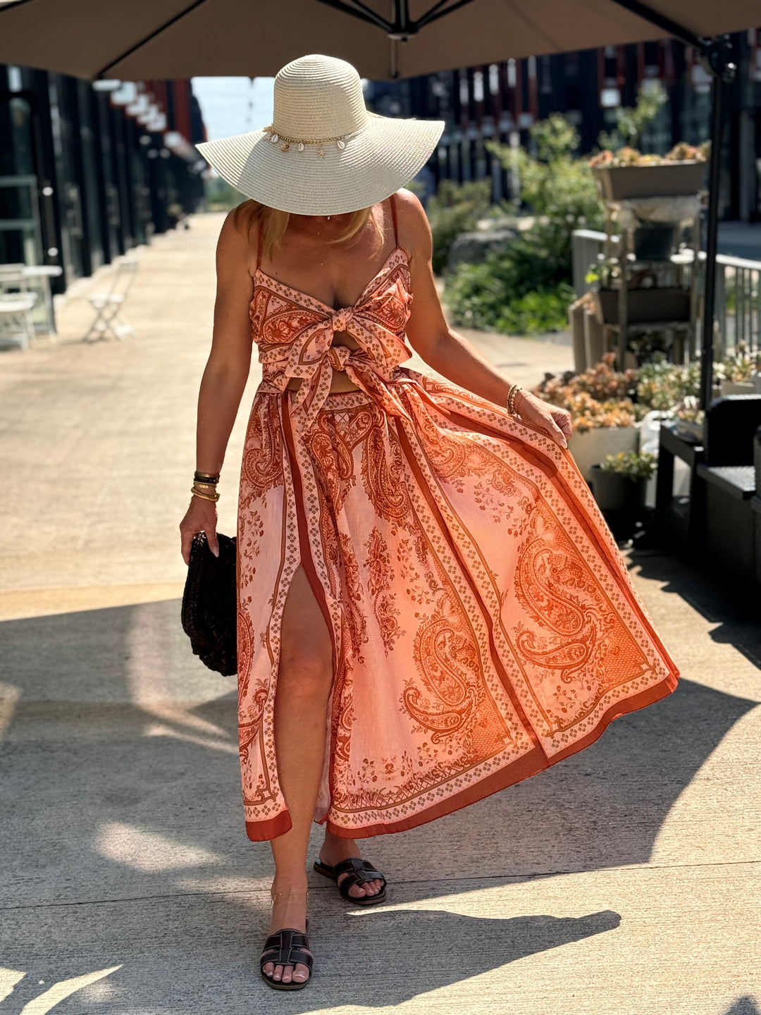 Robe imprimée à noeuds 26012
