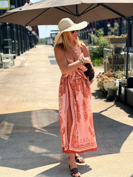 Robe imprimée à noeuds 26012