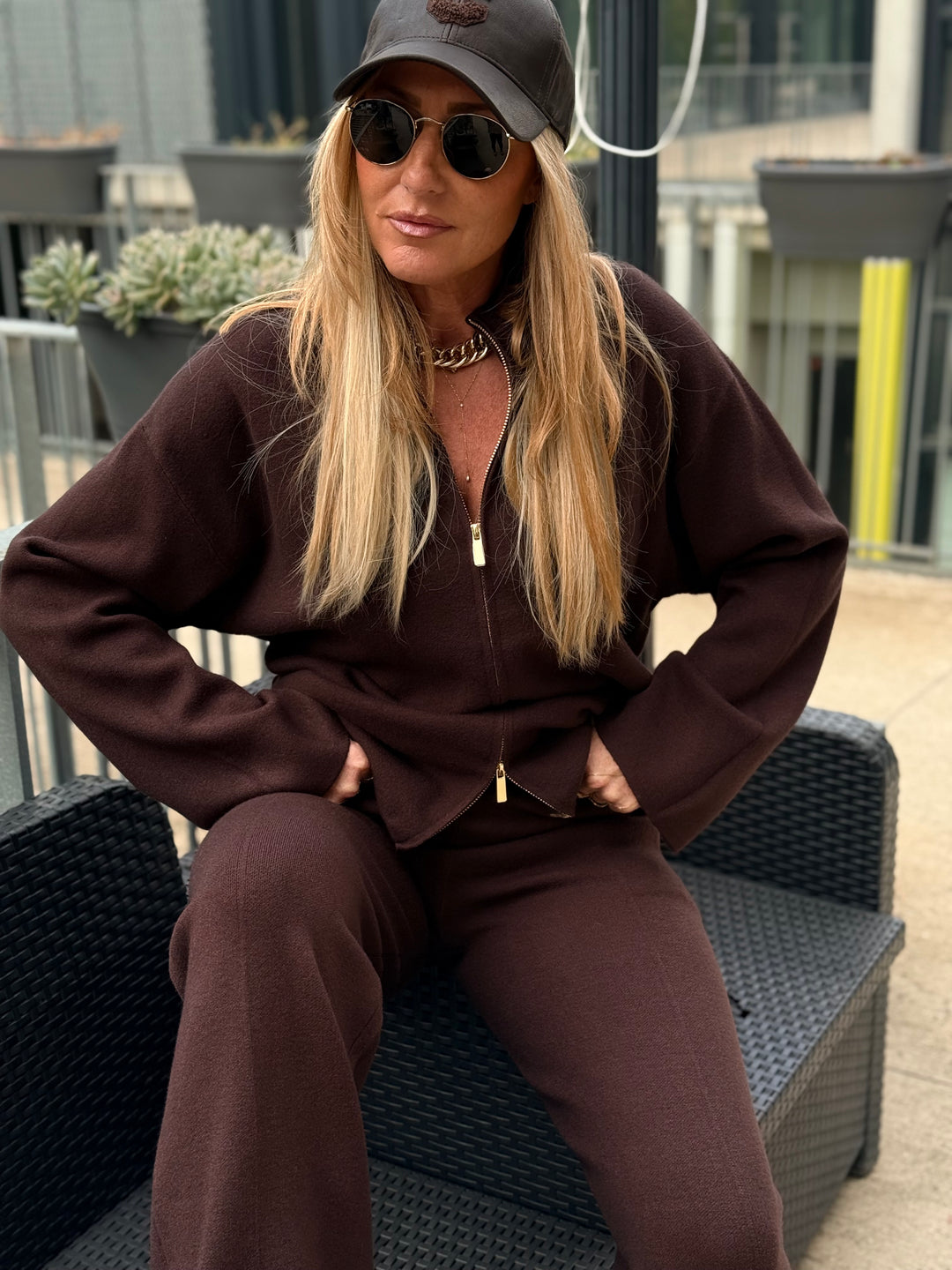 Ensemble maille gilet zip YL8997