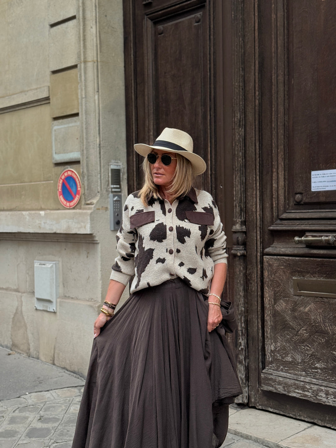 Pull/gilet manches longues imprimé animal 1725