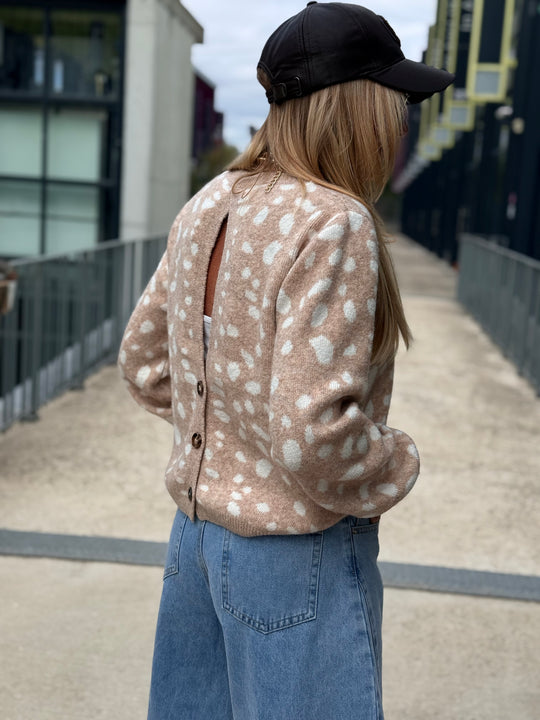 Pull Bambi dos boutons 2766 beige