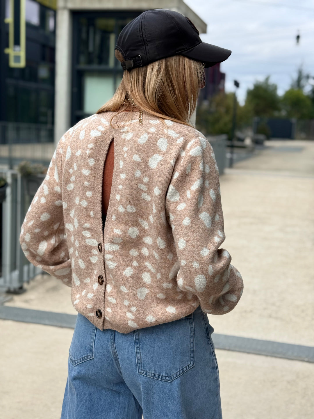 Pull Bambi dos boutons 2766 beige