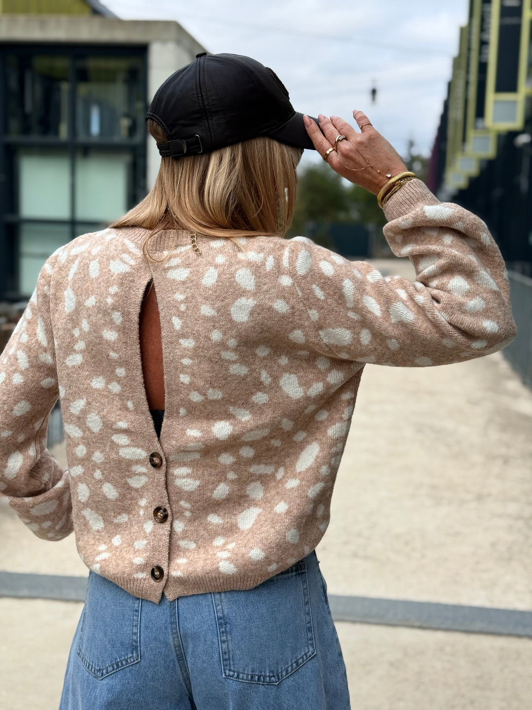 Pull Bambi dos boutons 2766 beige