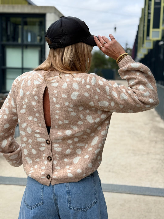 Pull Bambi dos boutons 2766 beige