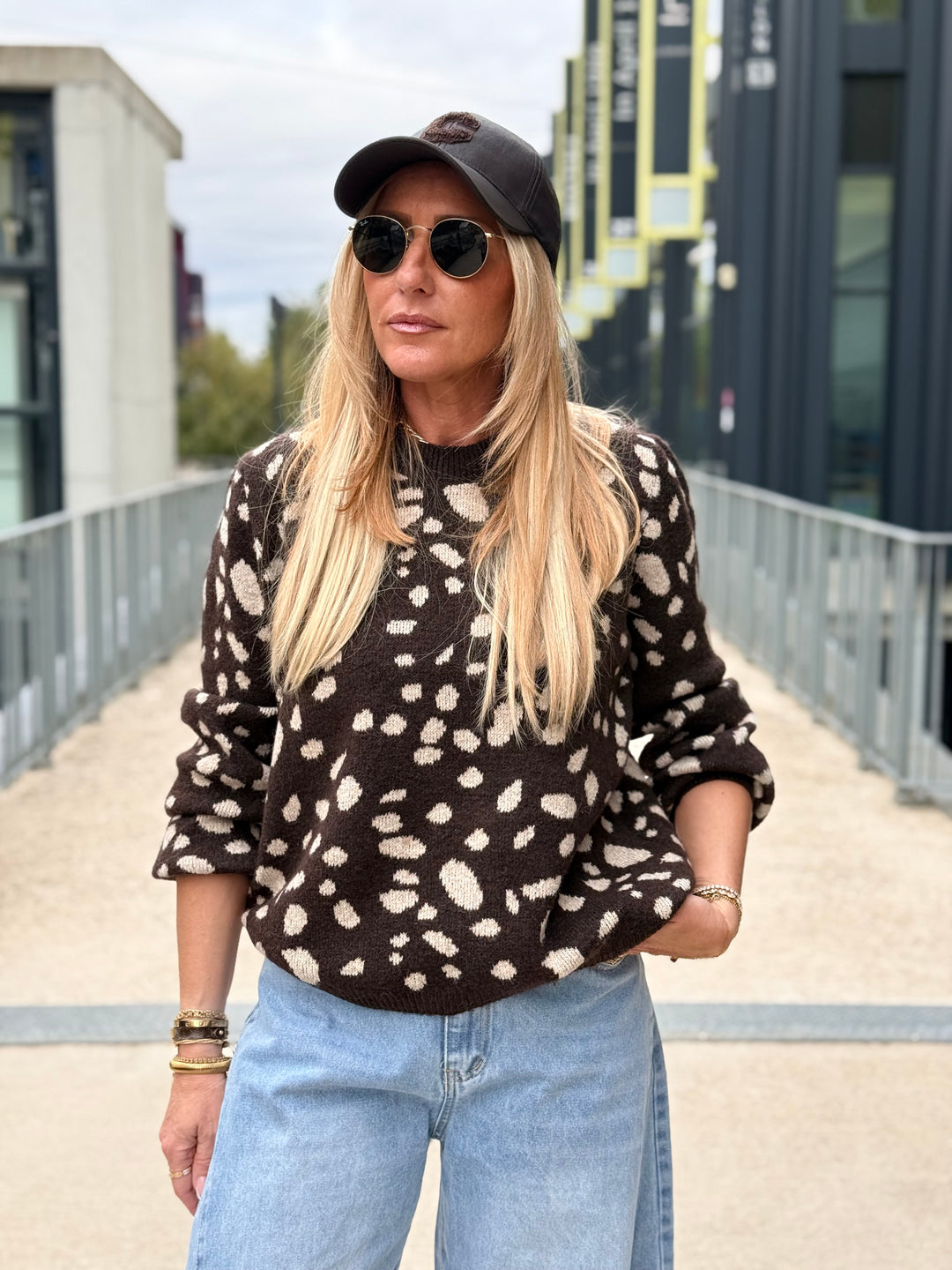 Pull Bambi dos boutons 2766 Choco