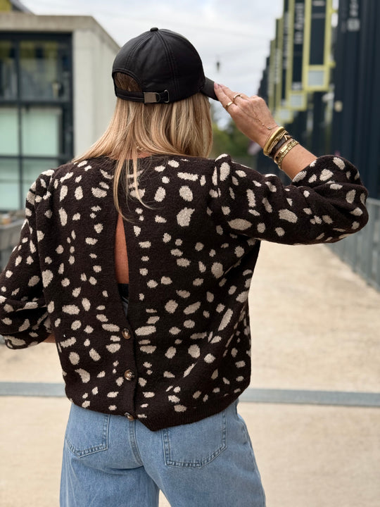 Pull Bambi dos boutons 2766 Choco