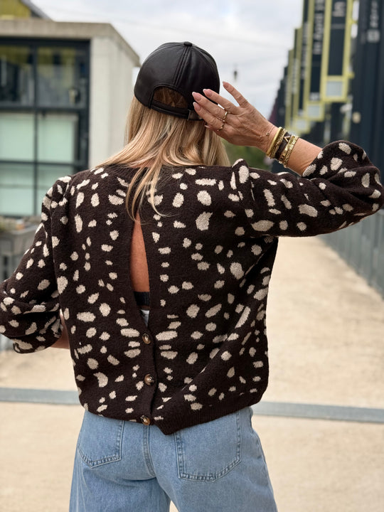 Pull Bambi dos boutons 2766 Choco