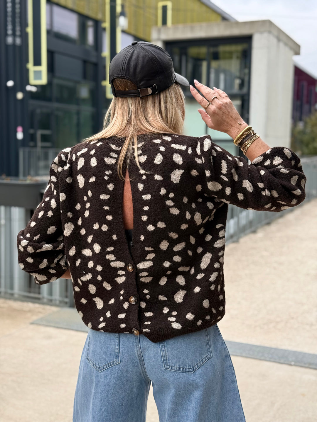 Pull Bambi dos boutons 2766 Choco