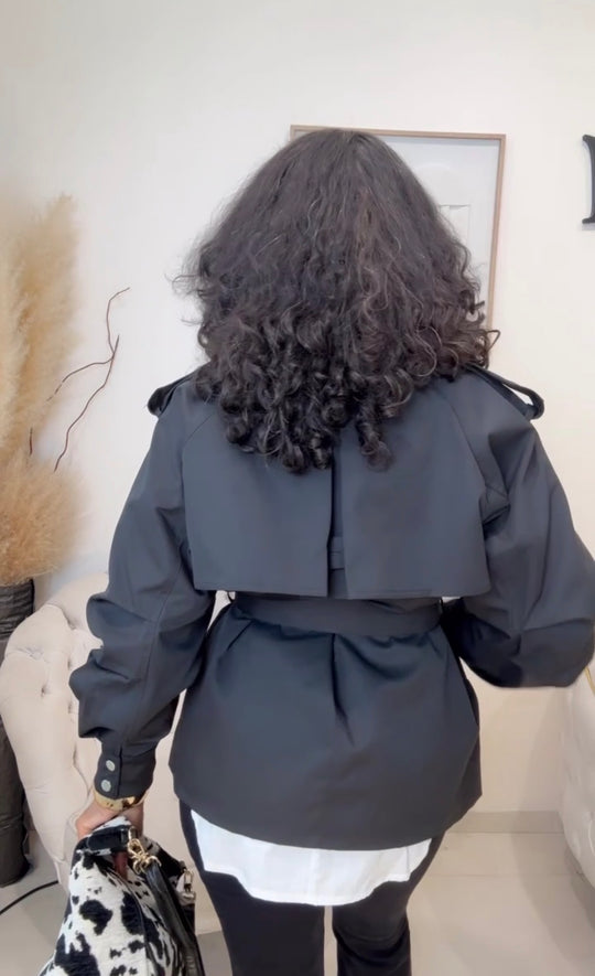 Trench manches bouffantes Noir 202380
