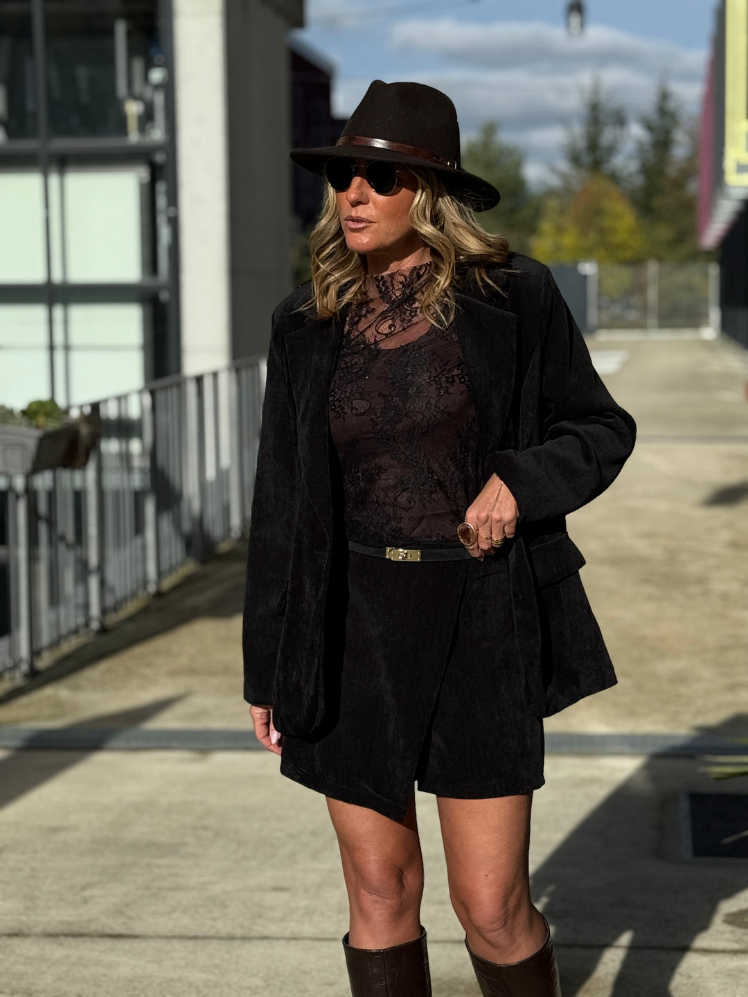 Blazer velour simple