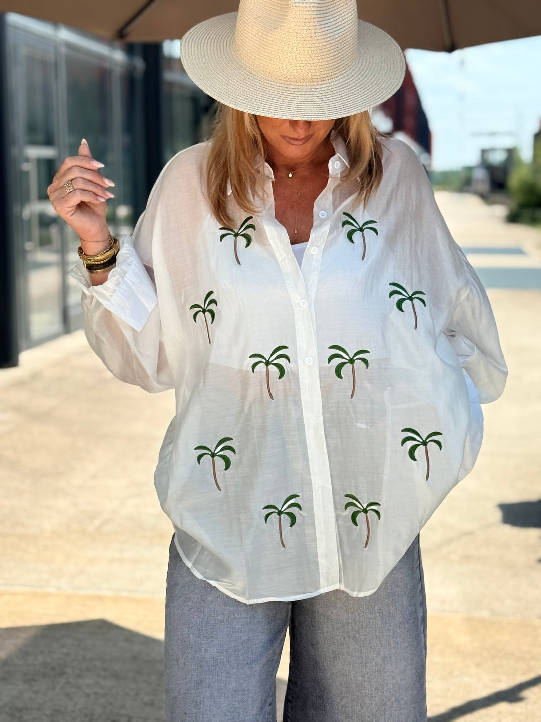 Chemise fluide motif palmier 10983