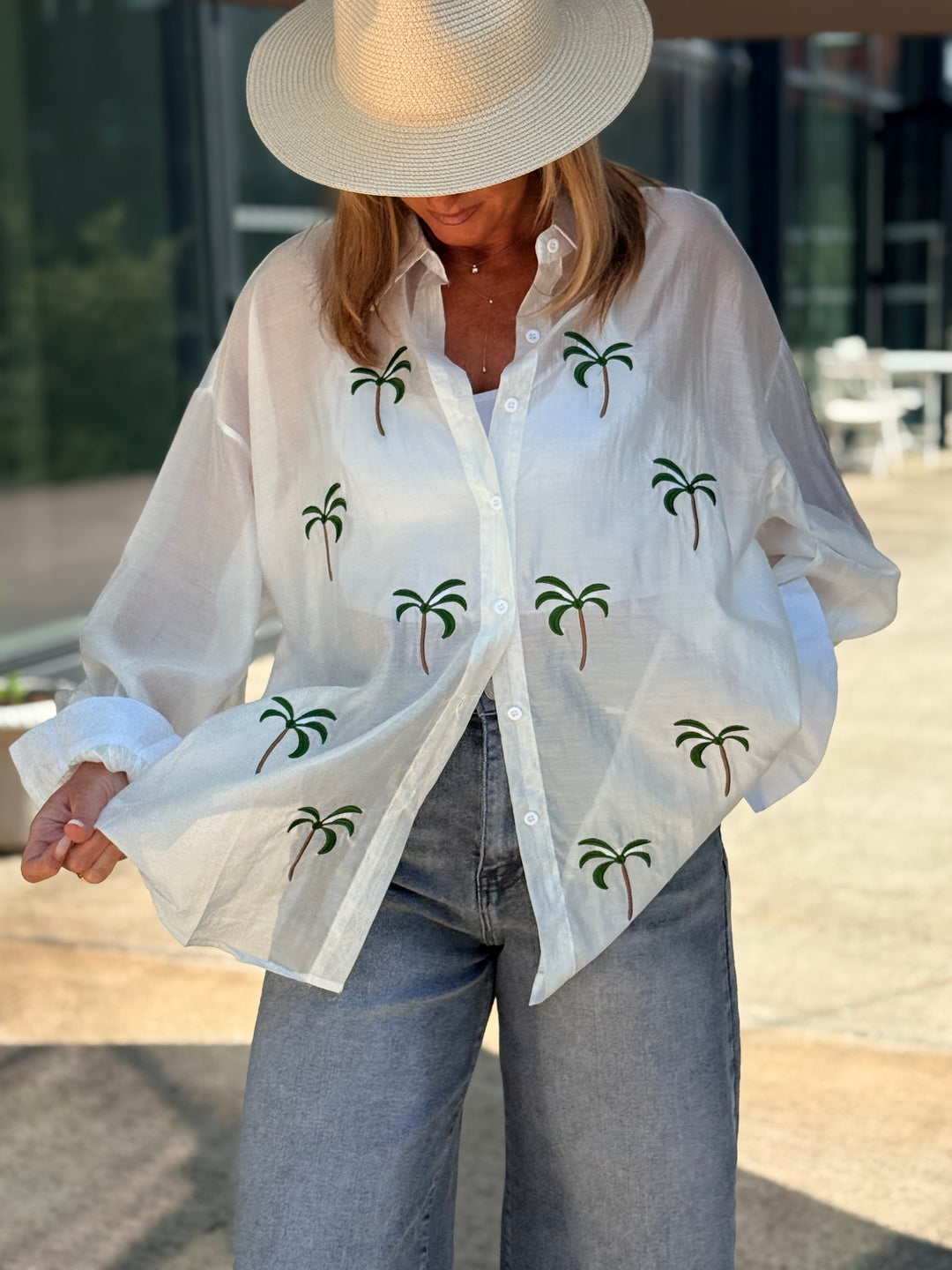 Chemise fluide motif palmier 10983