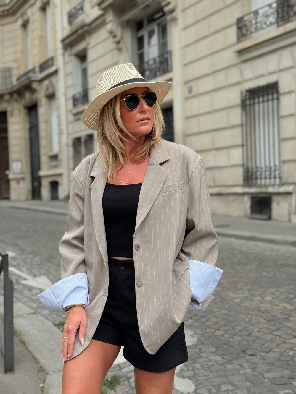 Blazer taupe rayure 3141