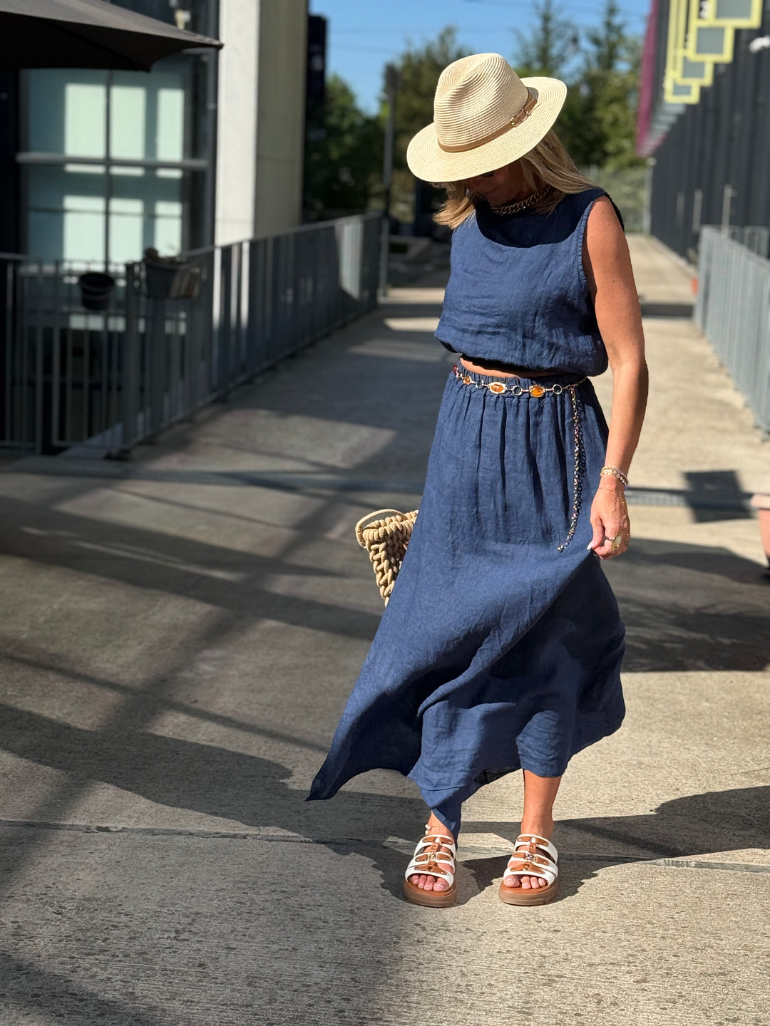 Ensemble lin marine 795406