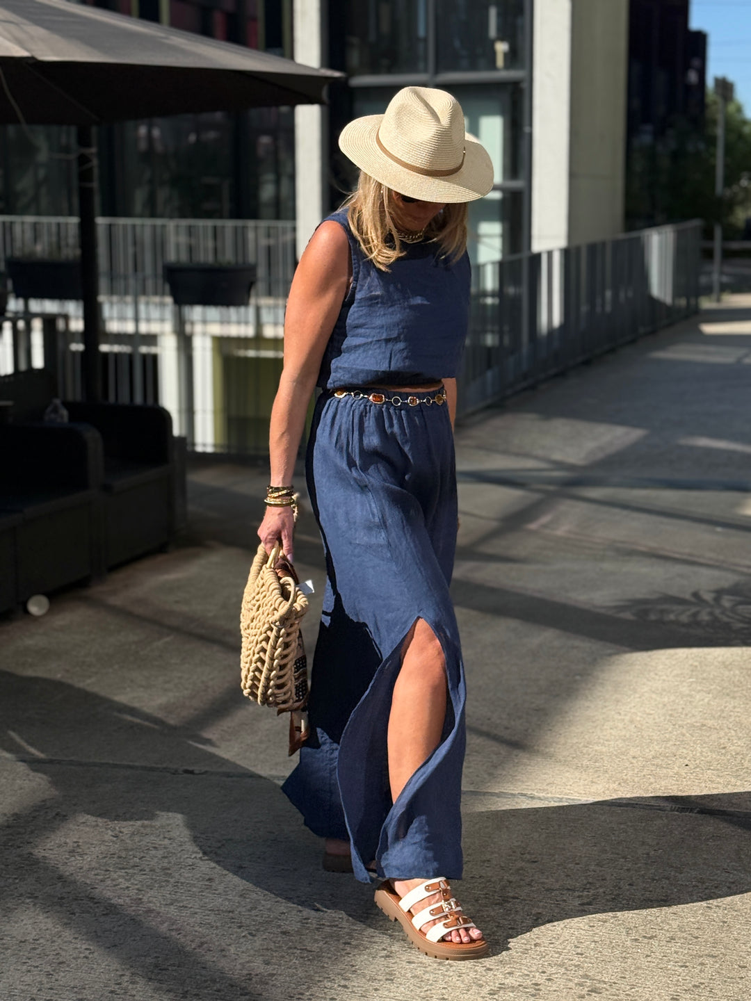 Ensemble lin marine 795406
