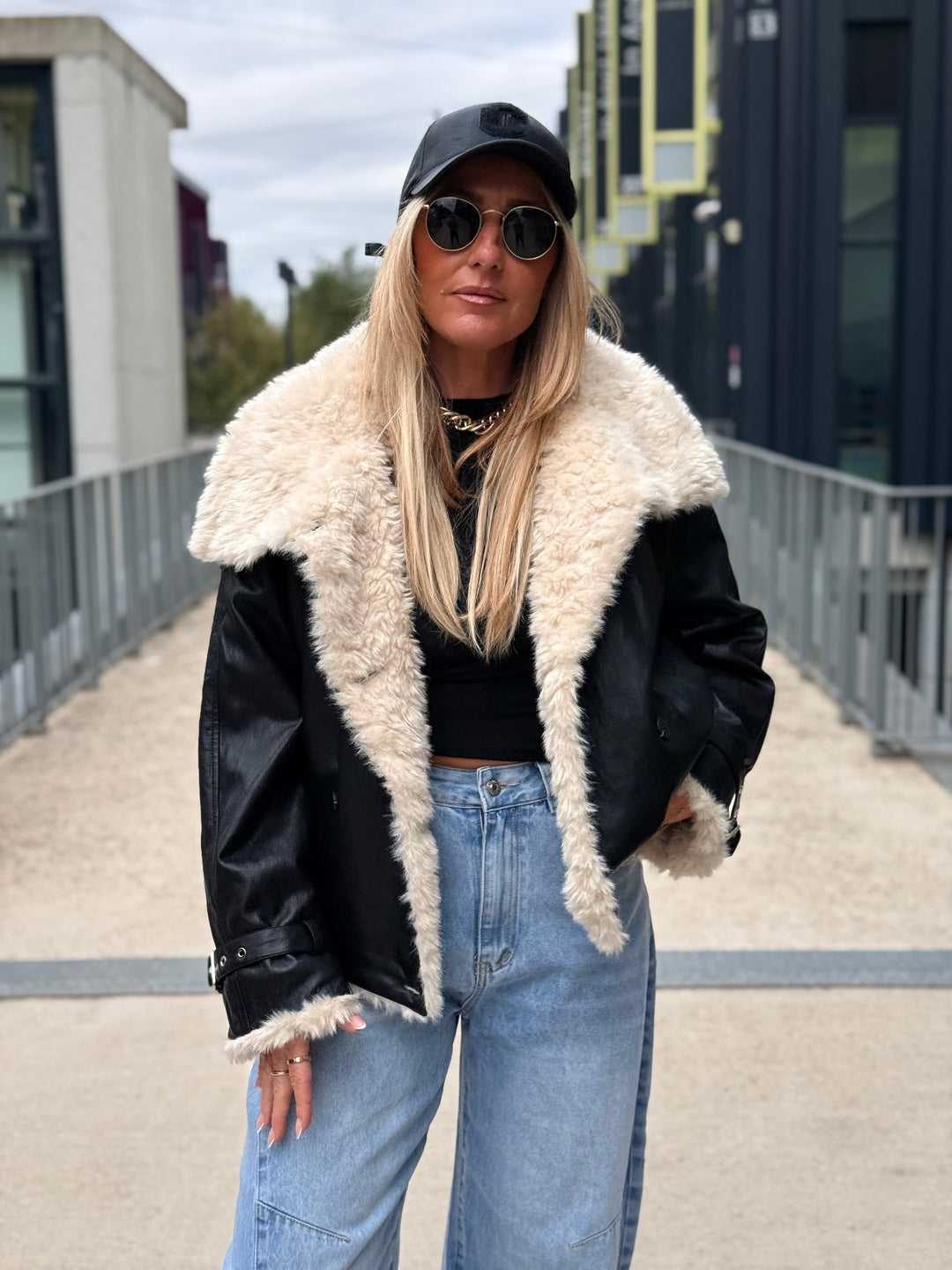 Veste similicuir fourrure moumoute 8870
