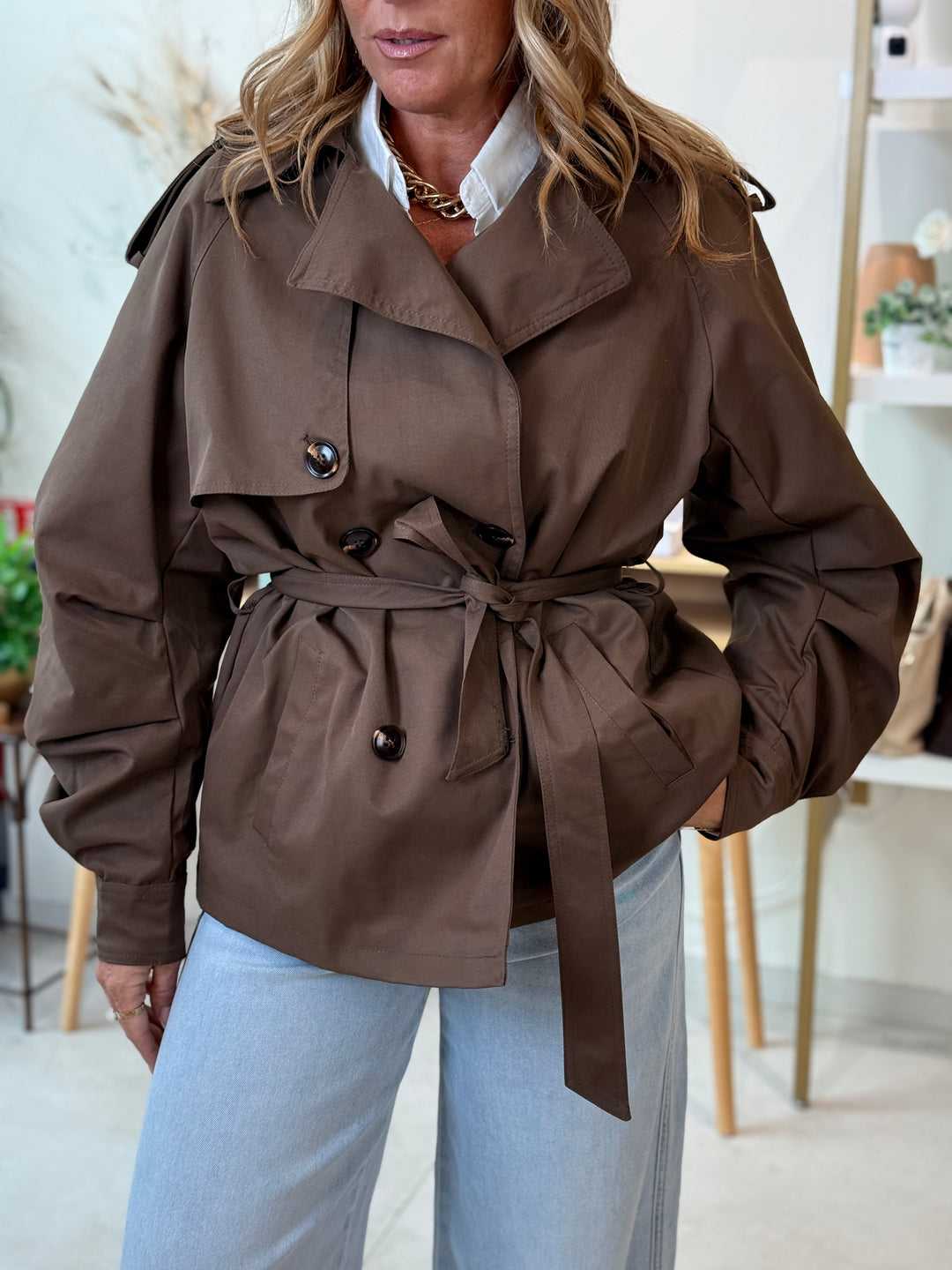 Trench manches bouffantes Choco 202380