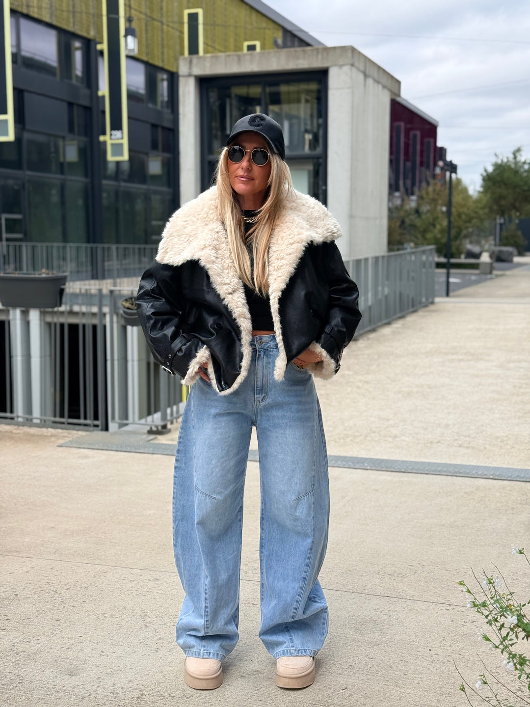Veste similicuir fourrure moumoute 8870