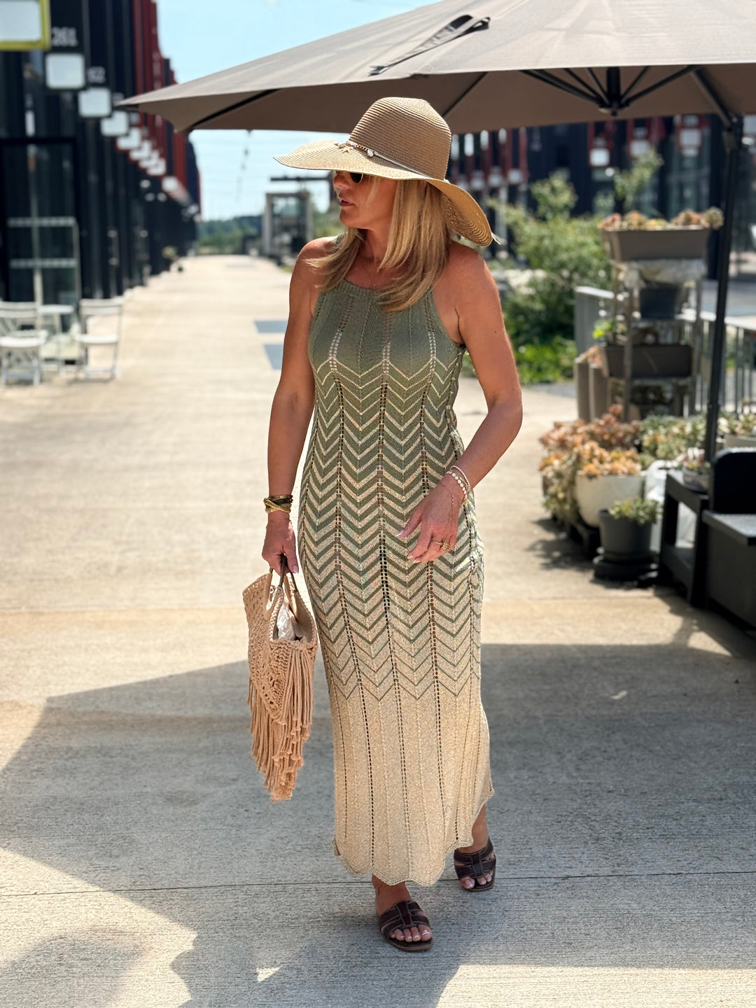 Robe crochet lurex coloris