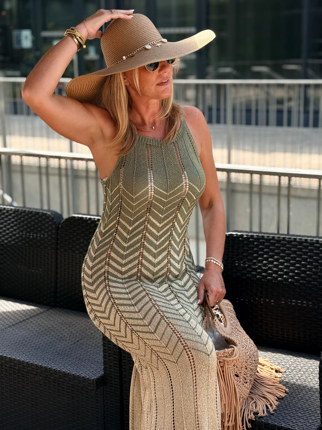 Robe crochet lurex coloris