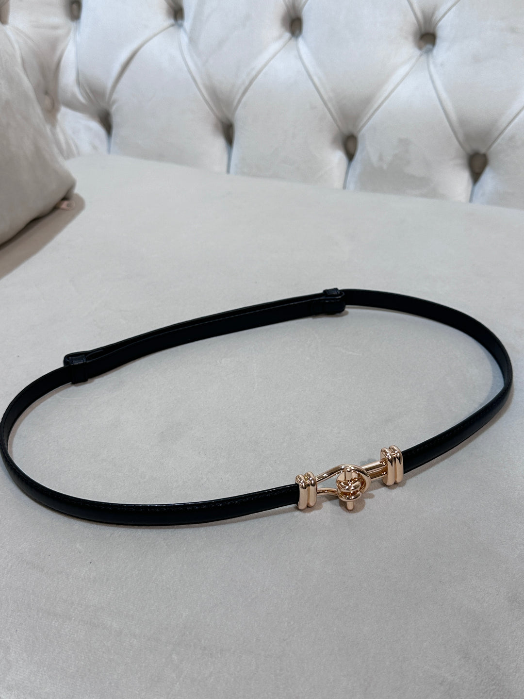 Ceinture cuir boucle or noir