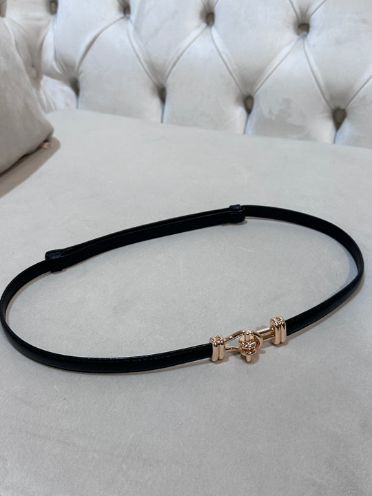 Ceinture cuir boucle or noir