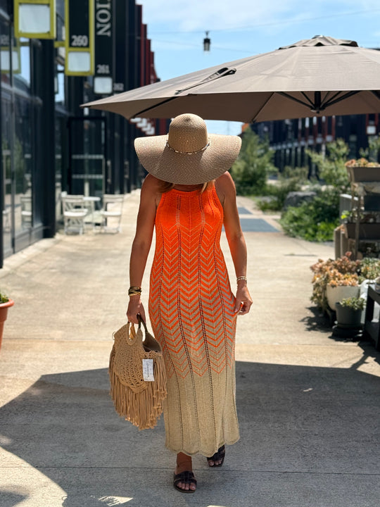 Robe crochet lurex coloris