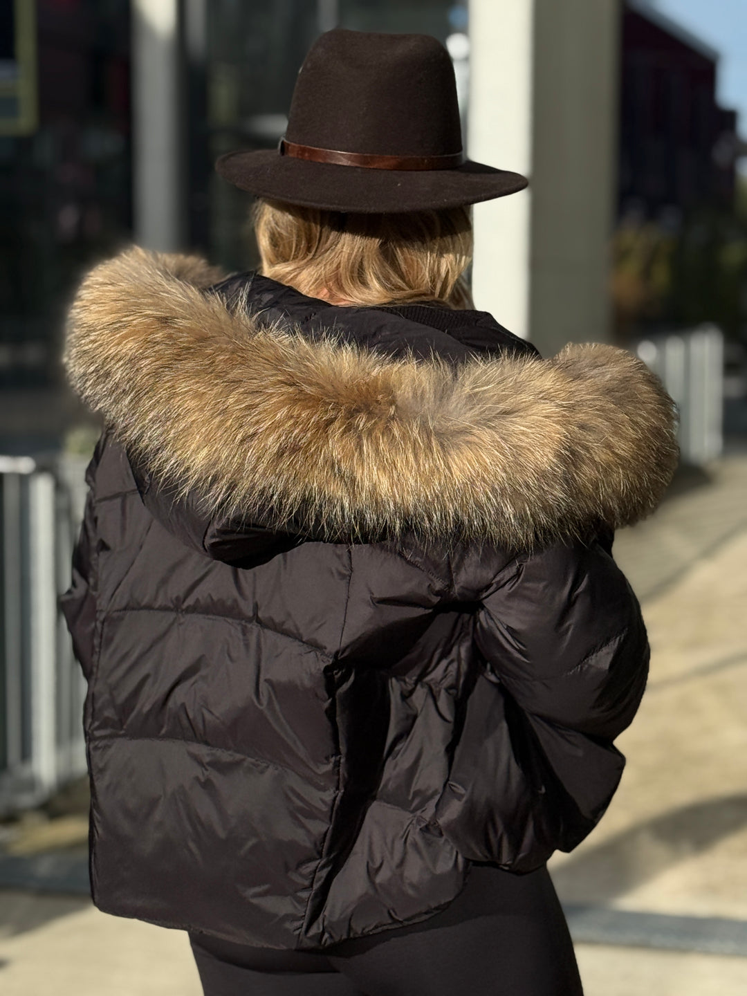 Doudoune court capuche renard