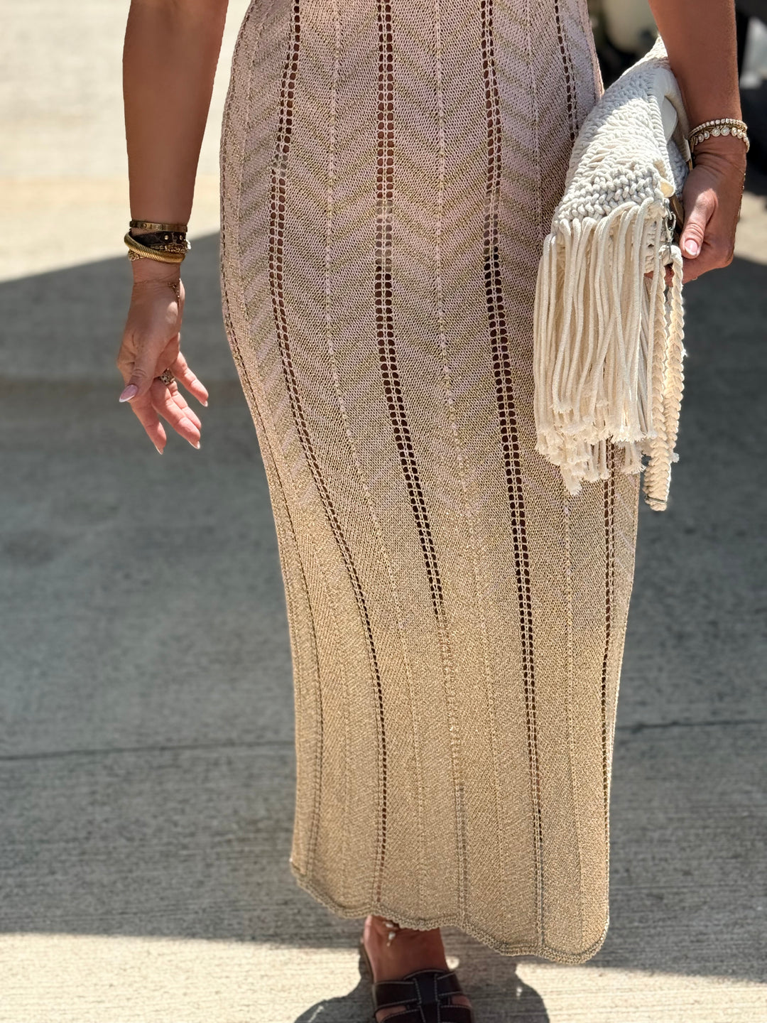 Robe crochet lurex coloris