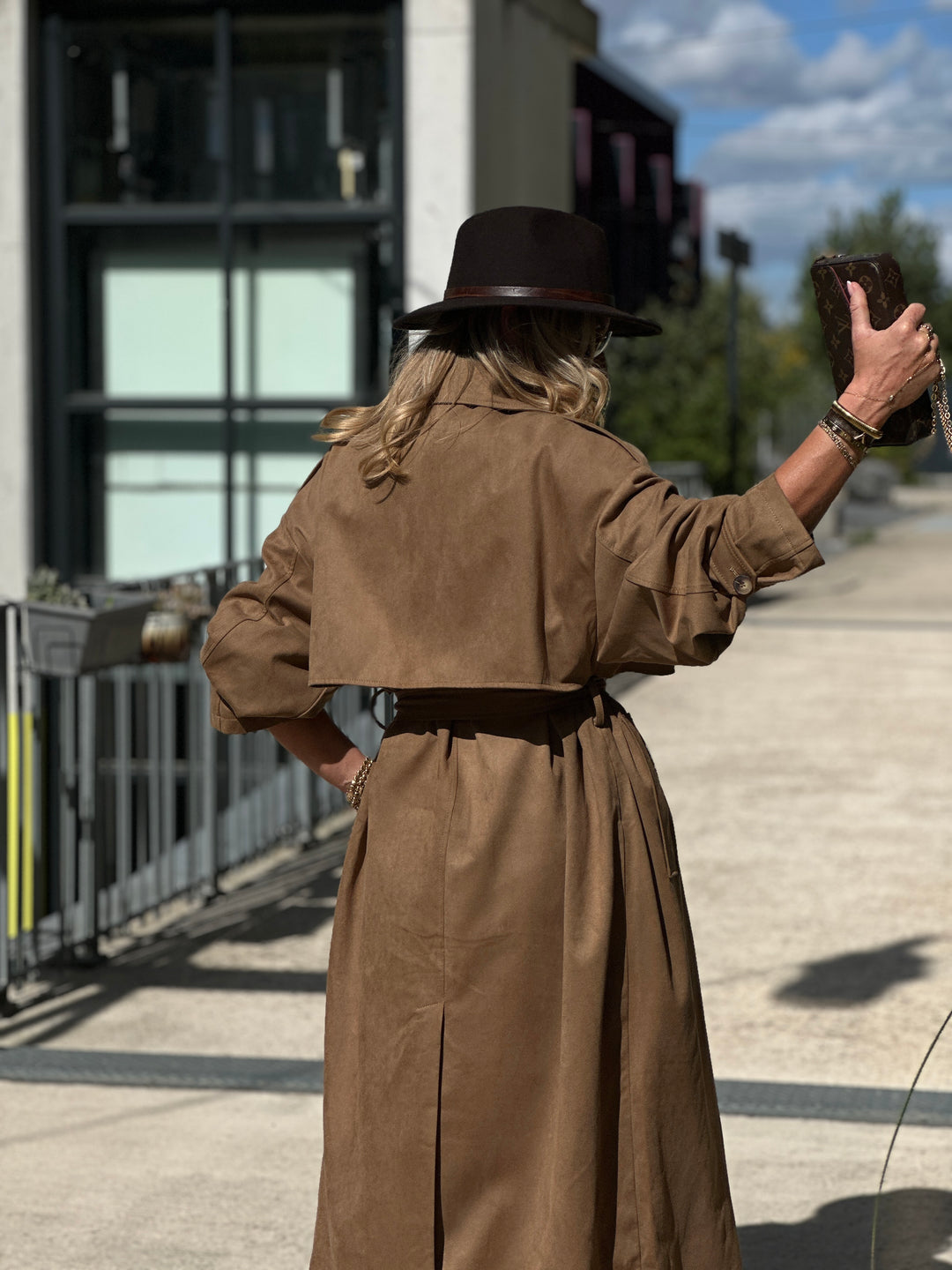 Trench suédine beige V10258