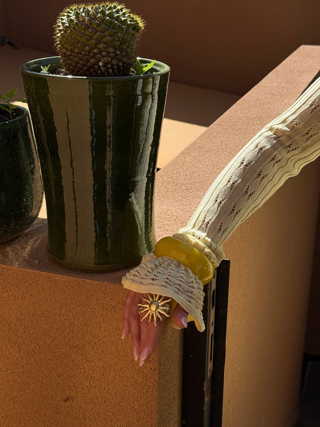 Robe gilet longue tricote jaune M5106