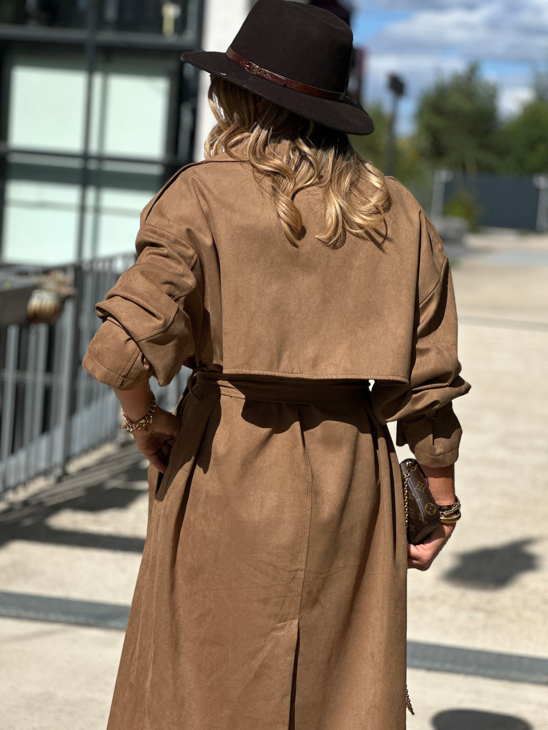 Trench suédine beige V10258
