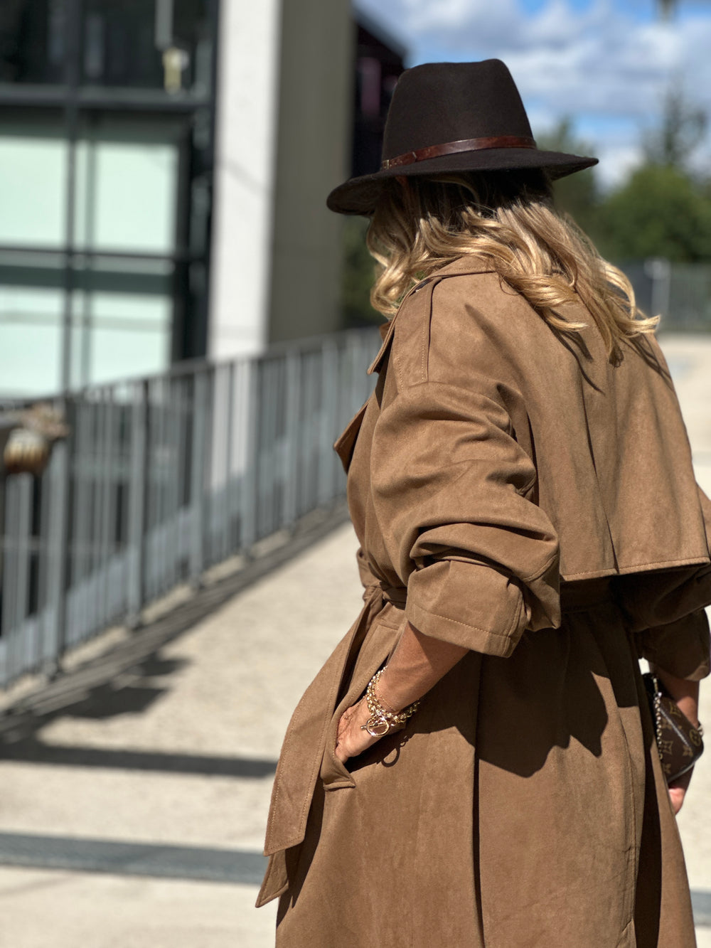 Trench suédine beige V10258
