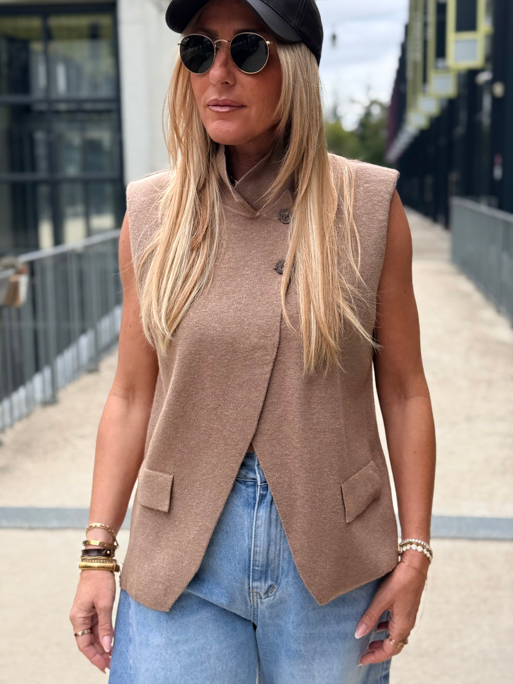 Gilet maille col boutonnée 2066