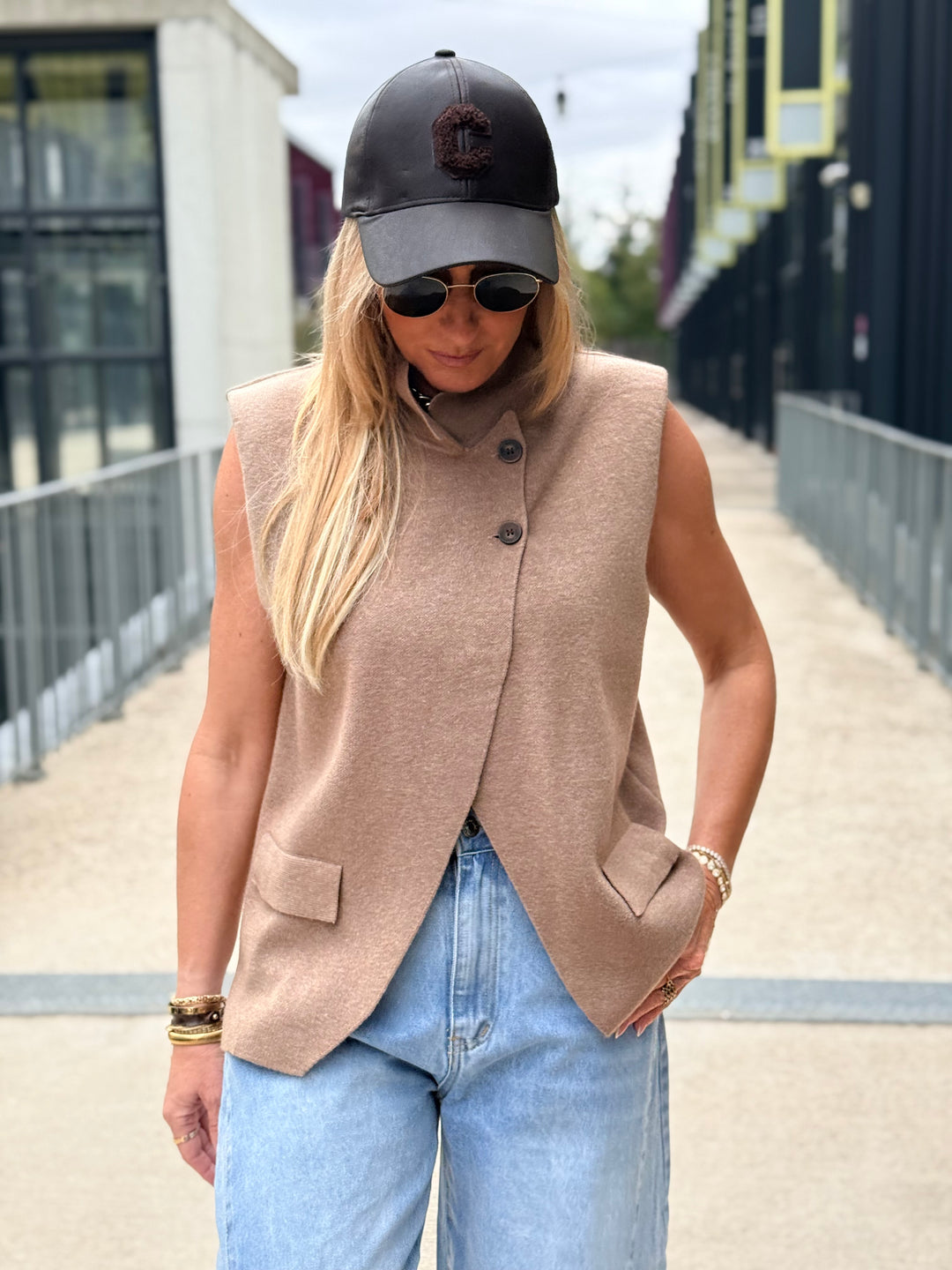 Gilet maille col boutonnée 2066