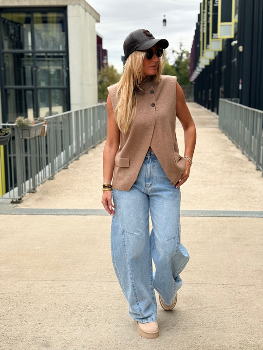 Gilet maille col boutonnée 2066