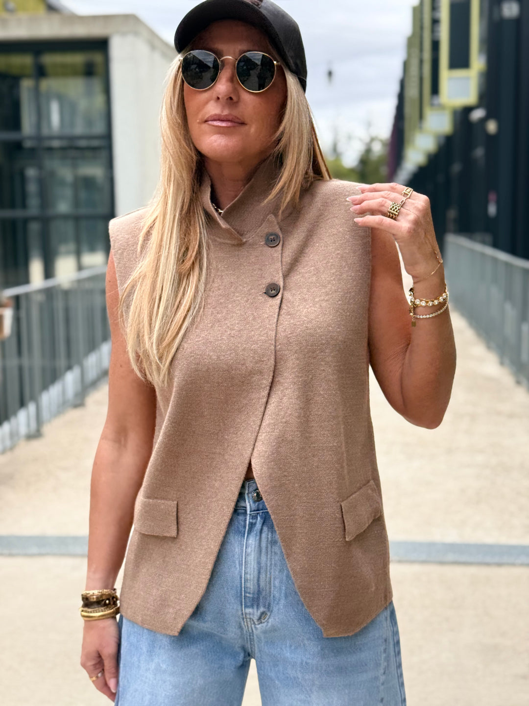 Gilet maille col boutonnée 2066