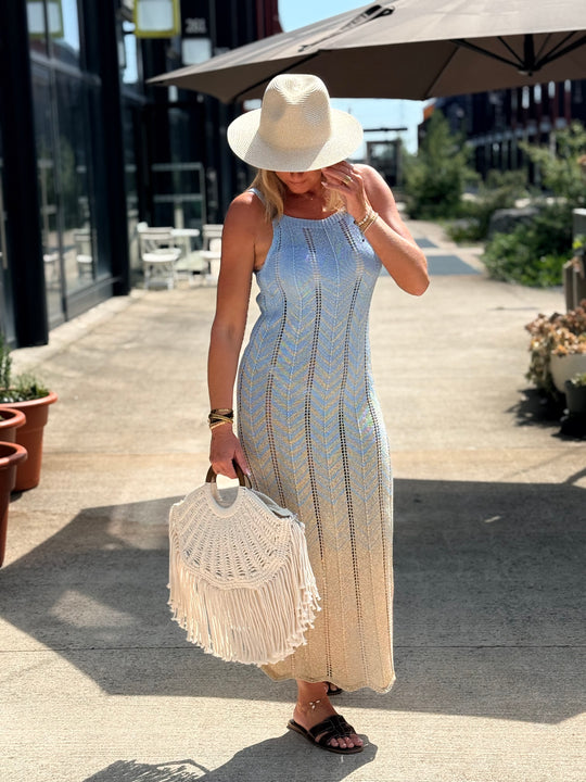 Robe crochet lurex coloris
