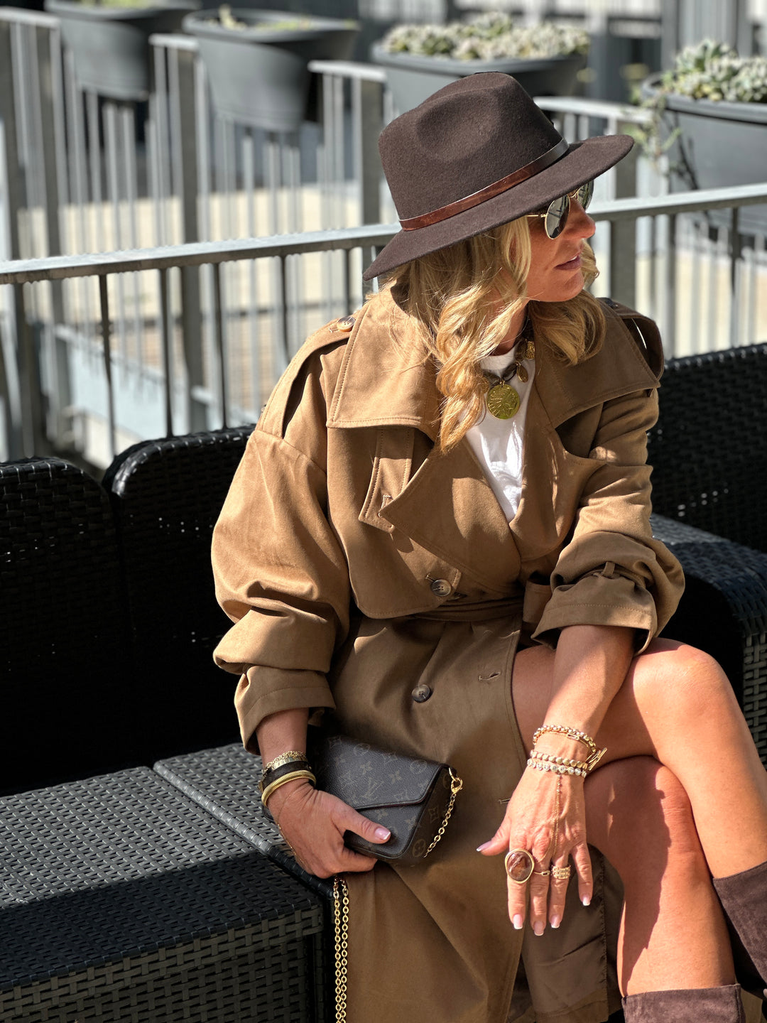 Trench suédine beige V10258