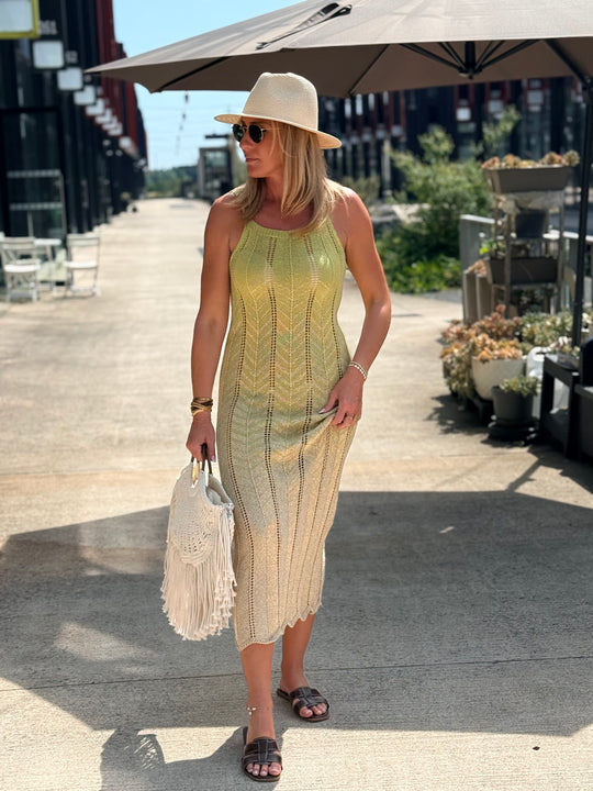 Robe crochet lurex coloris