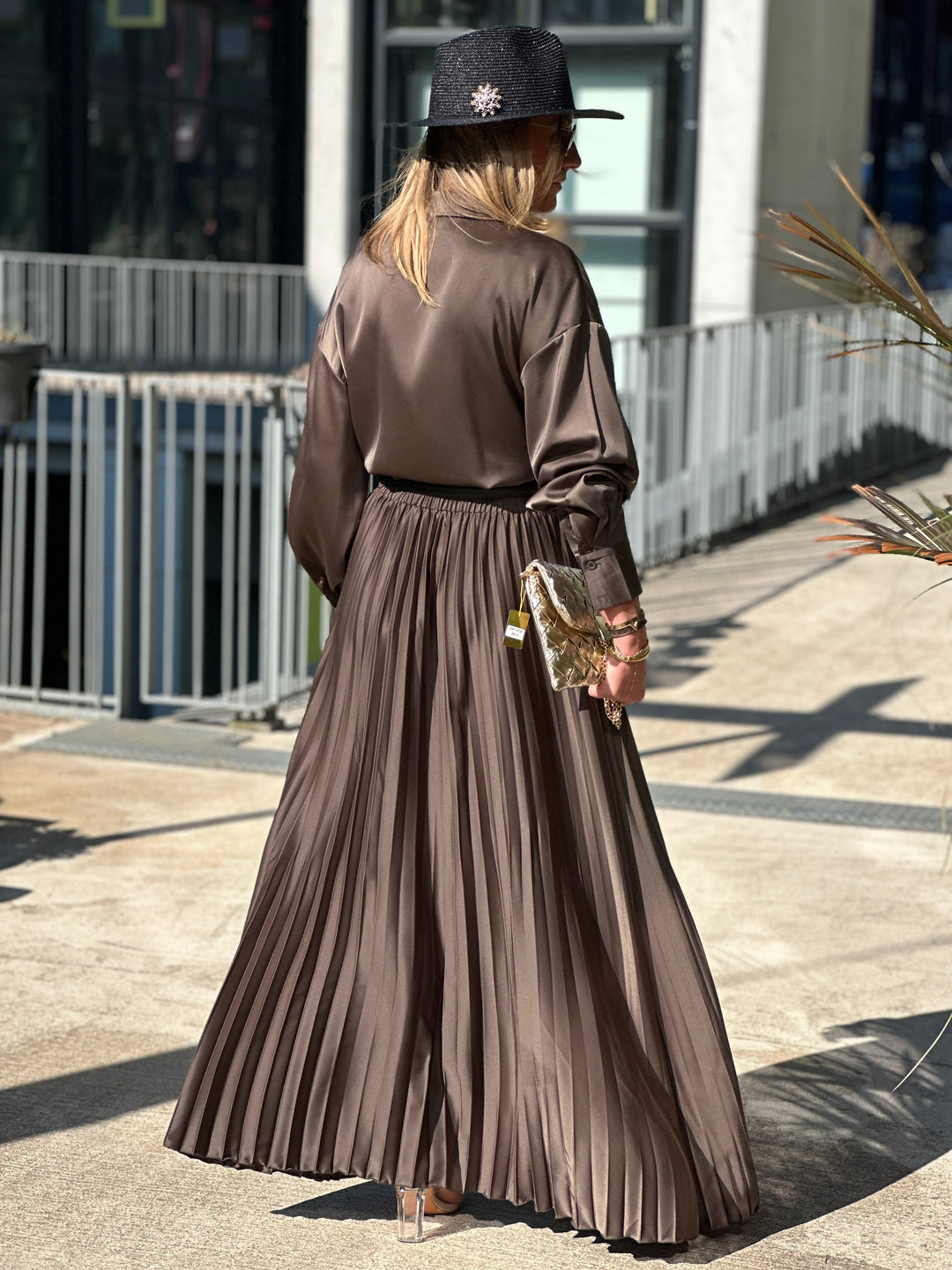 Blouse satin Coffe pf332-1