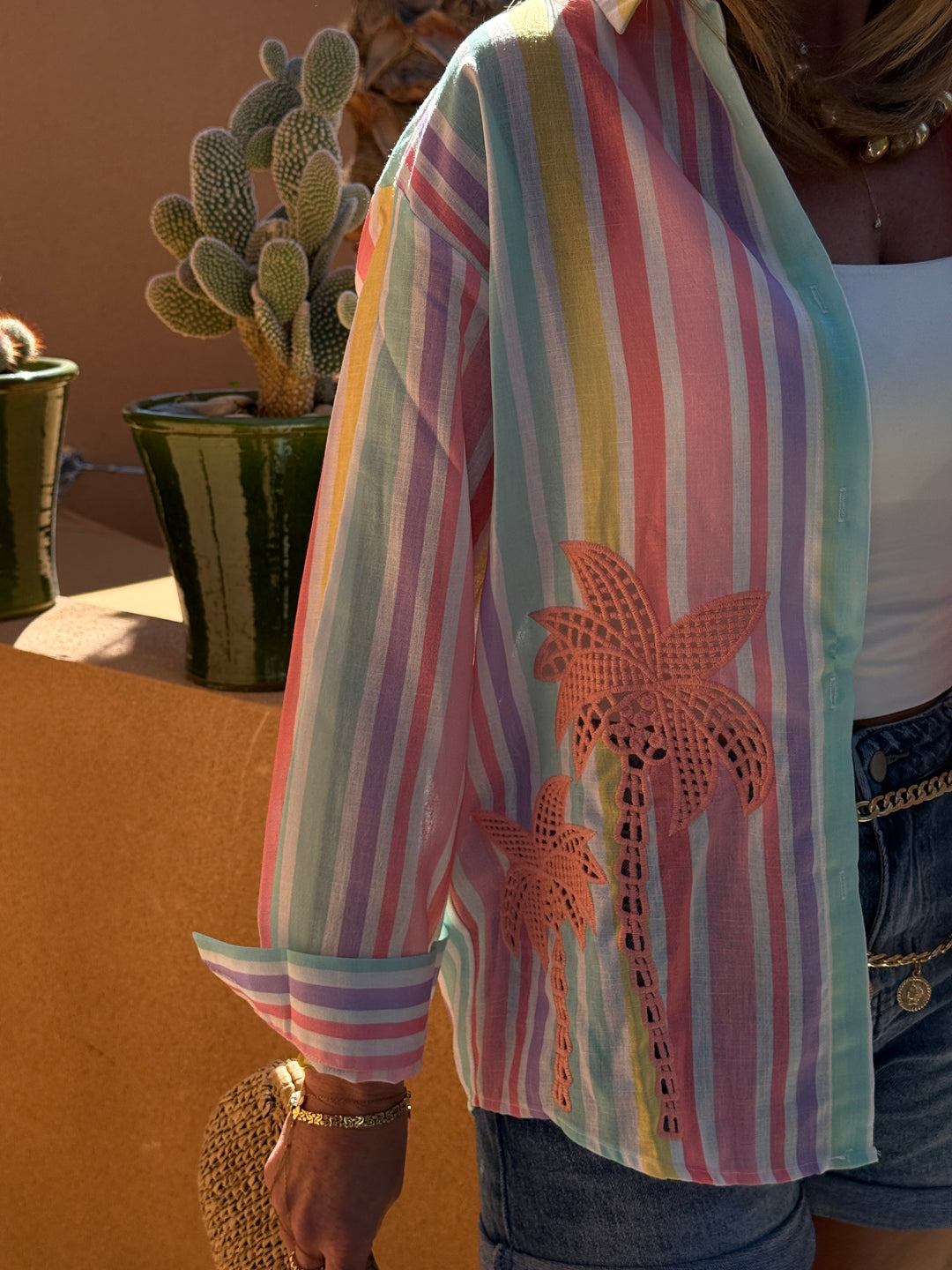 Chemise multicolor palmier 7460