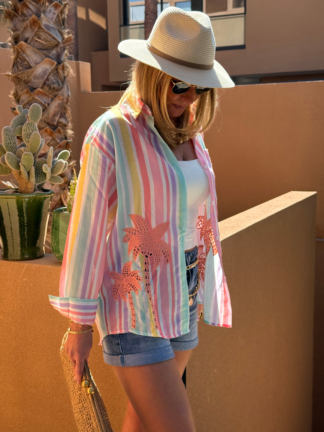 Chemise multicolor palmier 7460