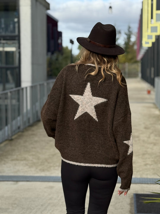 Pull gilet étoile Choco 388156