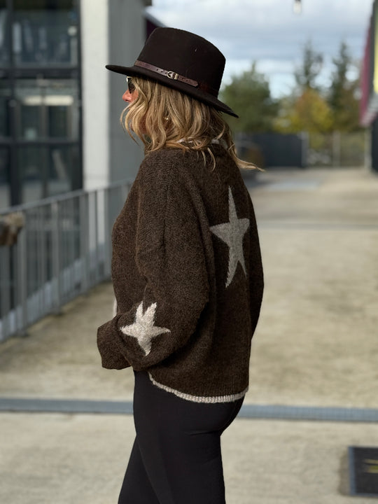 Pull gilet étoile Choco 388156