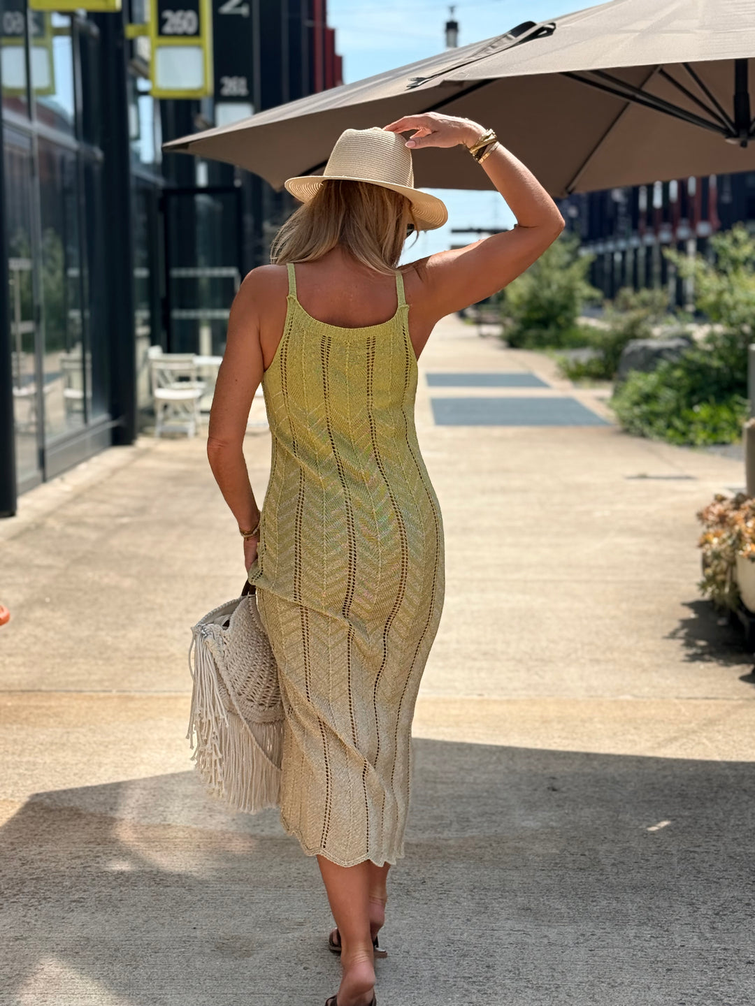 Robe crochet lurex coloris