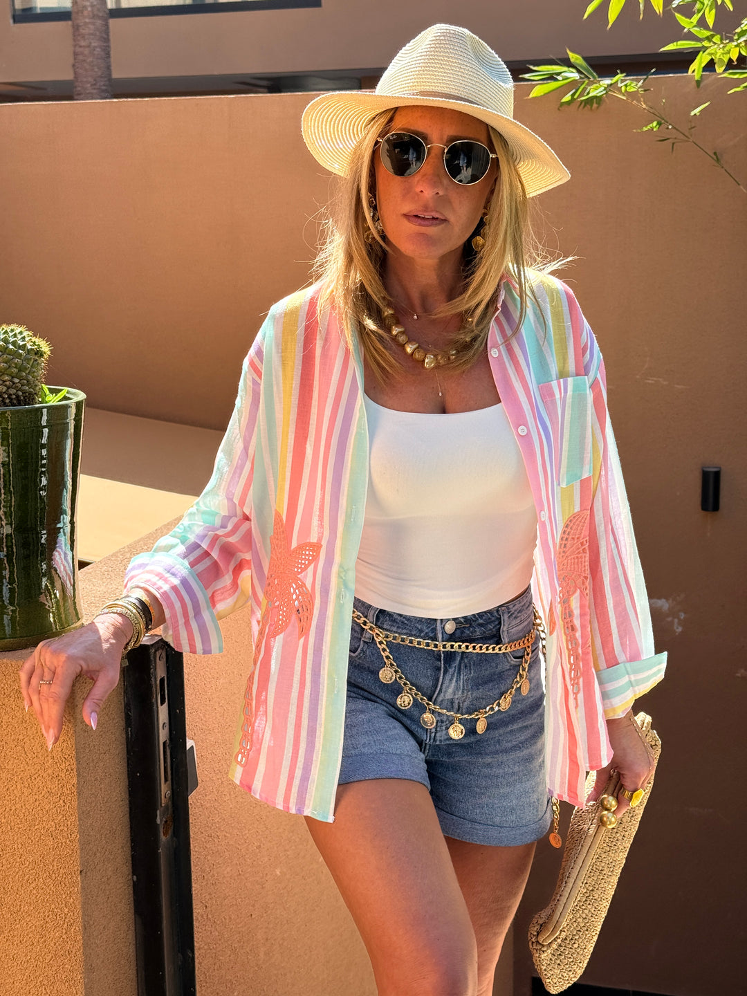 Chemise multicolor palmier 7460