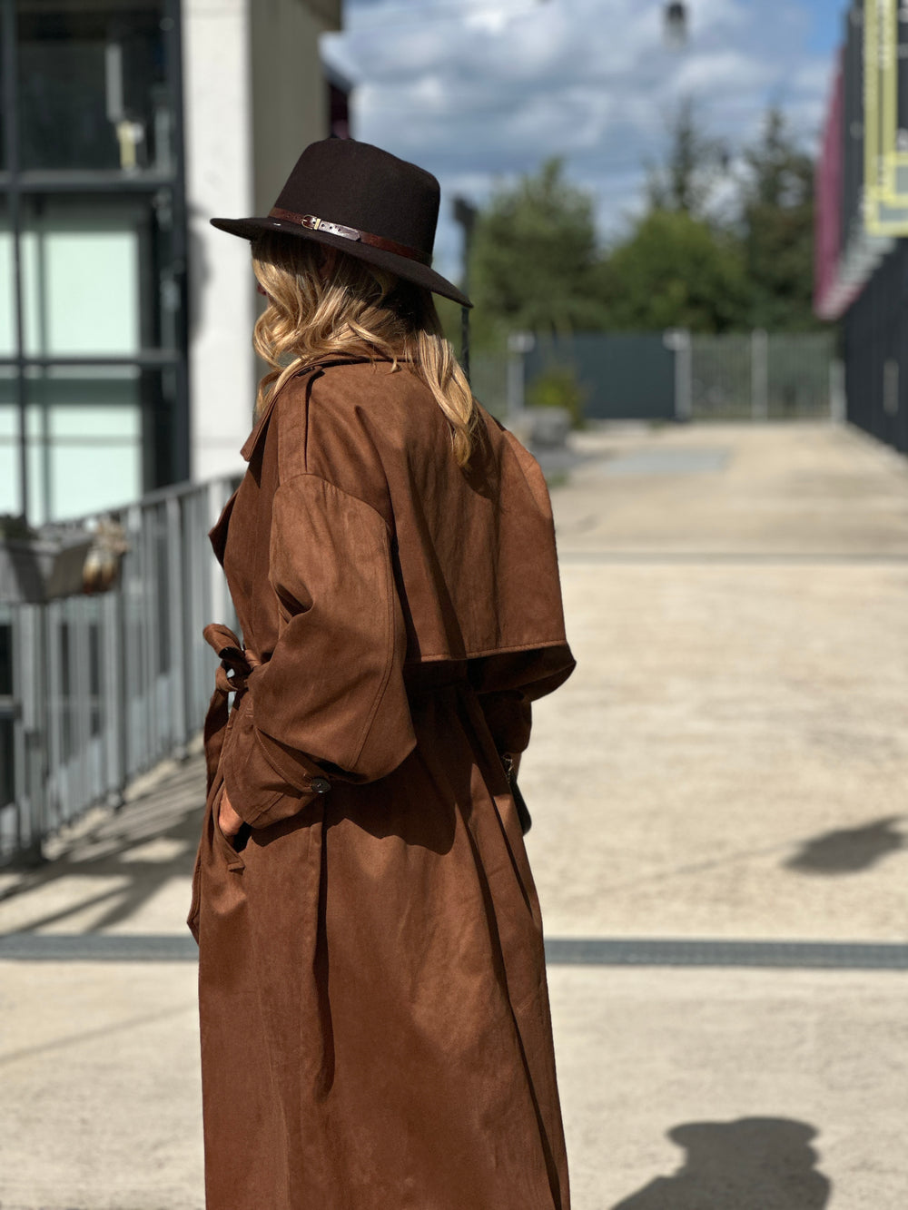 Trench suédine Choco/chataigne V10258